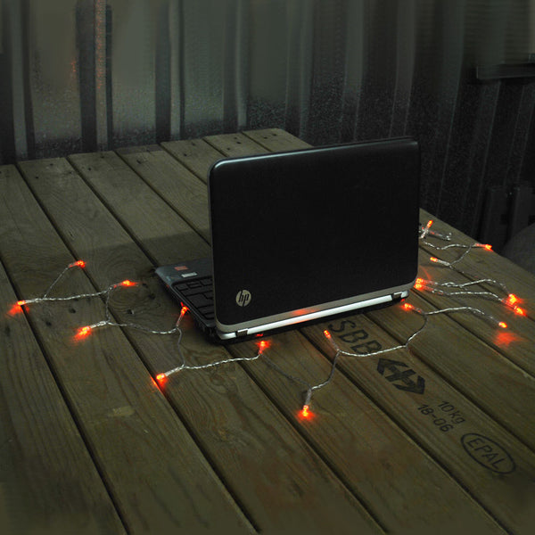 USB Powered 20LED 2metres Red LED String Fairy Lights