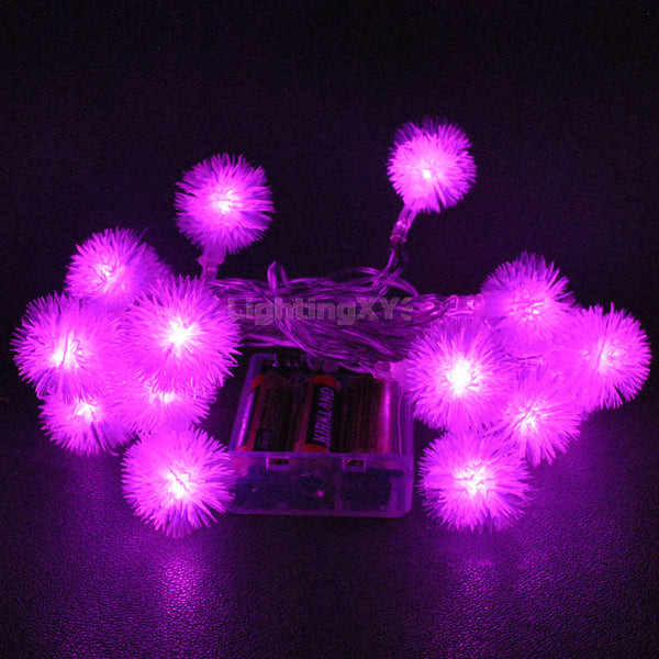 Battery Powered Pink Snowball LED Fairy Lights