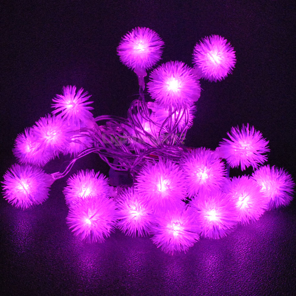 USB Powered 20LEDs 2M Pink Snowball Shape Indoor LED Fairy Lights