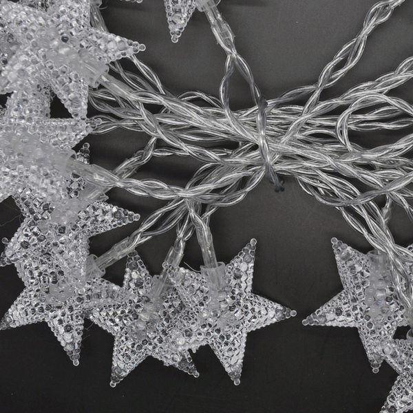 Battery Powered Green Stars Shaped LED Fairy Lights