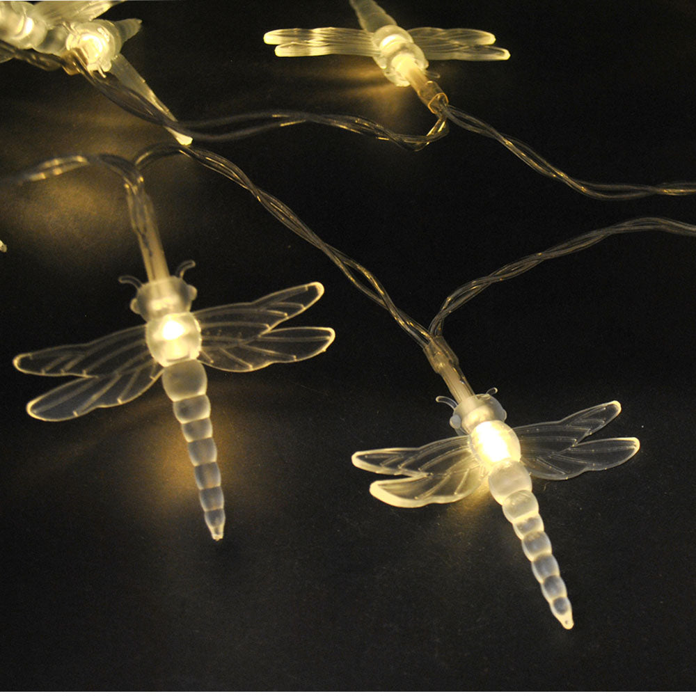 Battery Powered Dragonfly 20/40LED Warm White Fairy String Lights