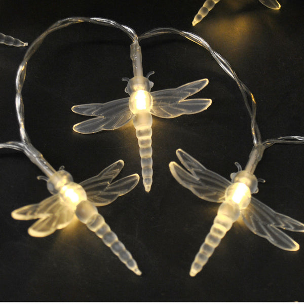 Battery Powered Dragonfly 20/40LED Warm White Fairy String Lights