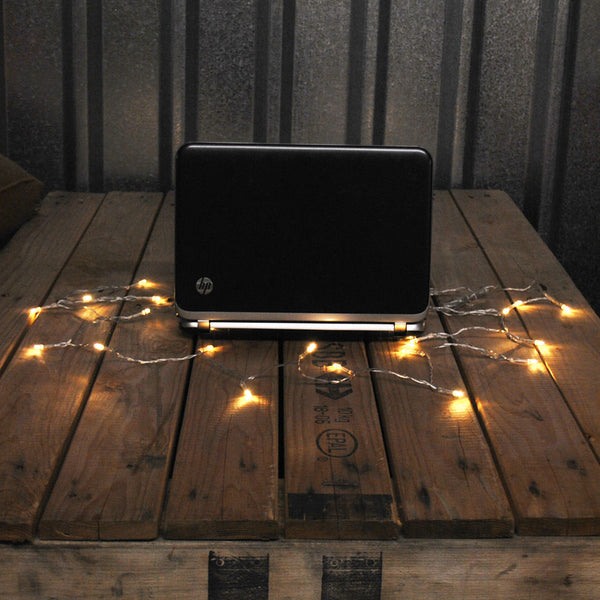 USB Powered 20LED 2metres Warm White LED String Fairy Lights