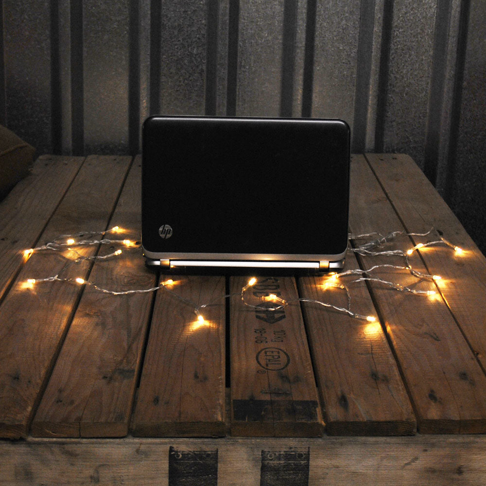 USB Powered 50LED 5metres Warm White LED String Fairy Lights